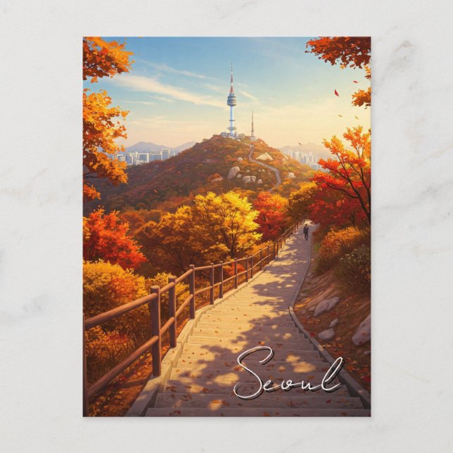 Seoul Namsan South Korea Autumn Postcard (Front)