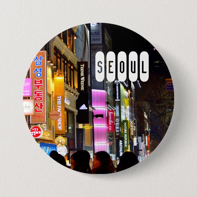 Seoul of South Korea 7.5 Cm Round Badge (Front)