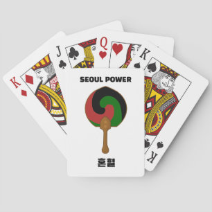 Seoul Power Korean & Black Mixed Fan Playing Poker Playing Cards
