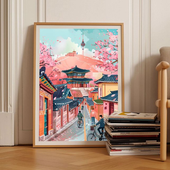 Seoul Print Seoul Illustration Travel Poster South (Creator Uploaded)