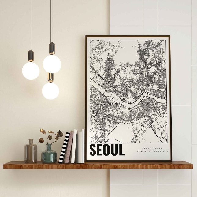 Seoul South Korea 서울 Minimalist Map Art Poster (Creator Uploaded)