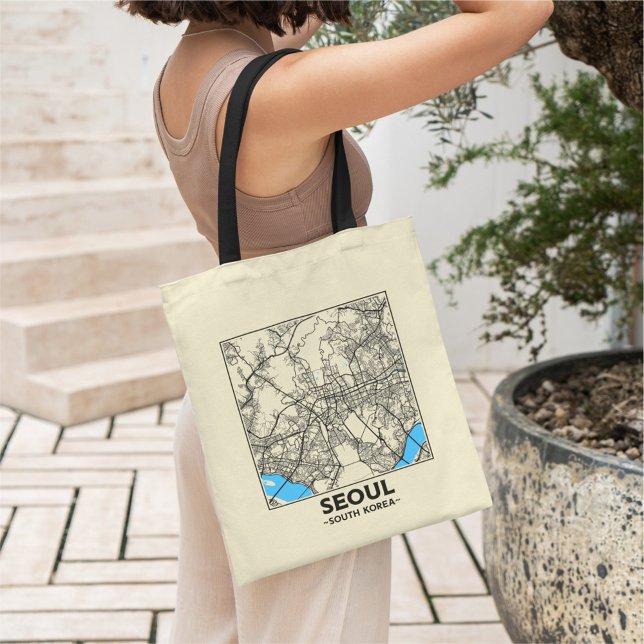 Seoul, South Korea City Map Tote Bag (Creator Uploaded)