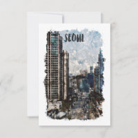 Seoul South Korea Cityscape Vintage Travel