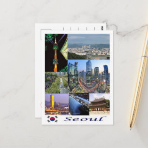 Seoul - South Korea - Mosaic - Postcard
