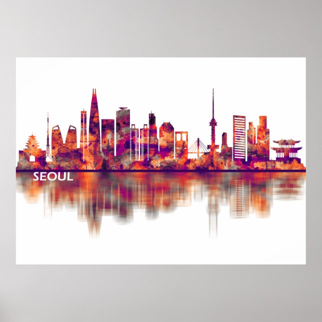 Seoul South Korea Skyline Poster (Front)