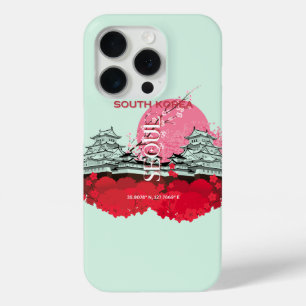 Seoul South Korea Travel Art iPhone 15 Pro Case