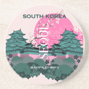Seoul South Korea Travel Art Coaster