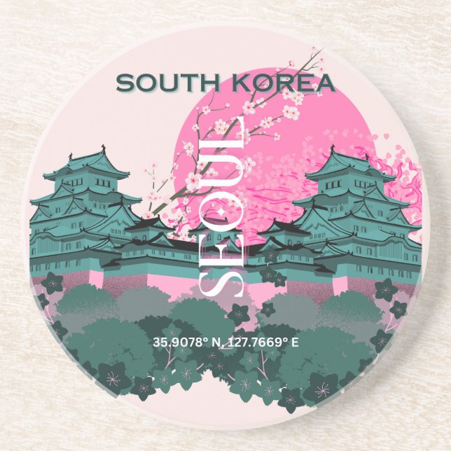 Seoul South Korea Travel Art Coaster (Front)