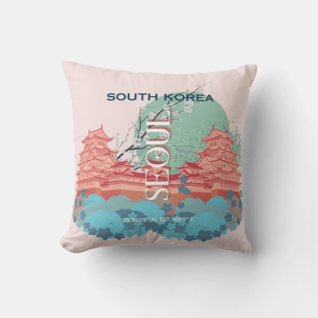 Seoul South Korea Travel Art Cushion (Front)