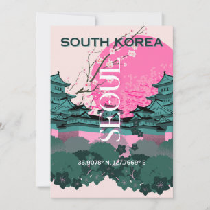 Seoul South Korea Travel Art Holiday Card