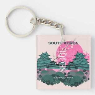 Seoul South Korea Travel Art Key Ring
