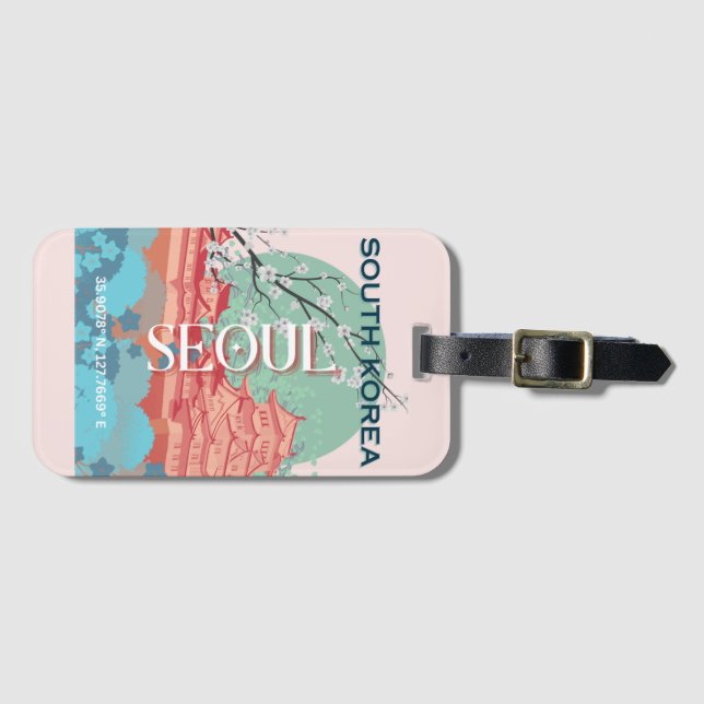 Seoul South Korea Travel Art Luggage Tag (Front Horizontal)