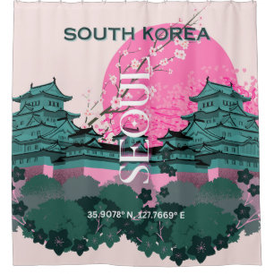 Seoul South Korea Travel Art Shower Curtain