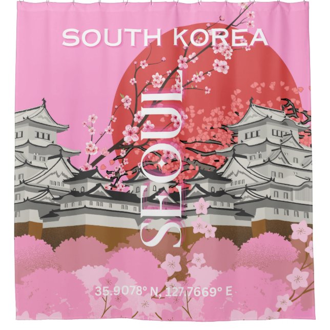 Seoul South Korea Travel Art Shower Curtain (Front)