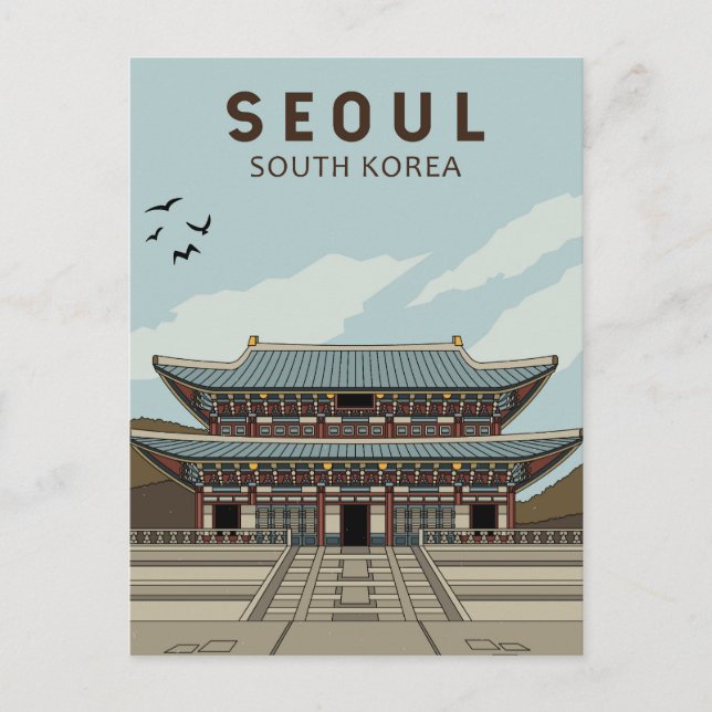 Seoul South Korea Travel Art Vintage Postcard (Front)