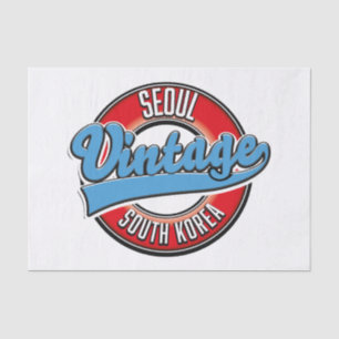 Seoul South Korea vintage logo Tissue Paper