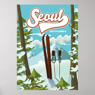 Seoul South Korean travel poster