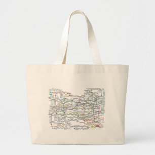 Seoul Subway Map Large Tote Bag