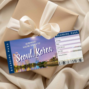 Seoul Surprise Trip Boarding Pass Gift Ticket Card
