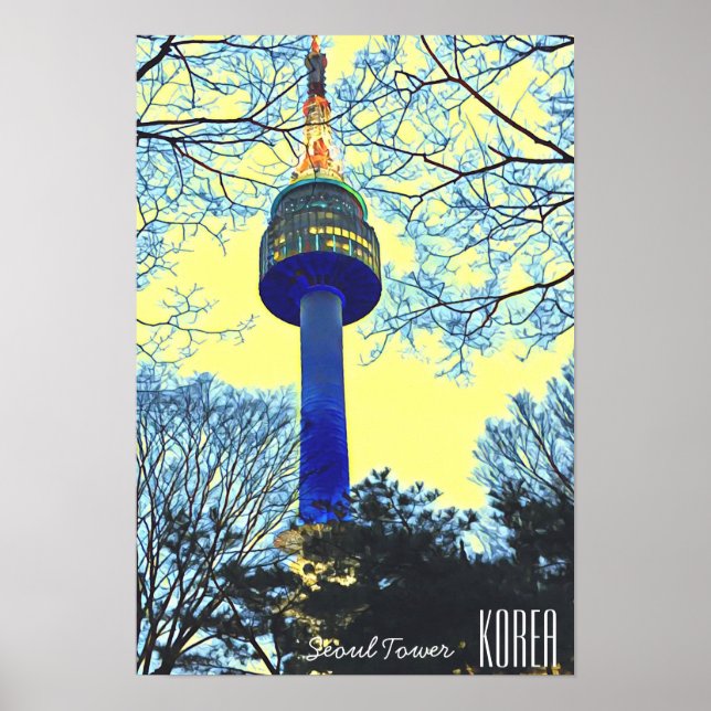 Seoul Tower Korea travel photography Poster (Front)