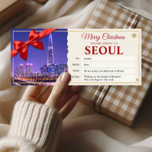 Seoul Trip Christmas Reveal Gift Ticket Card