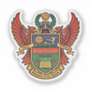 Sepak Takraw - heraldry style logo