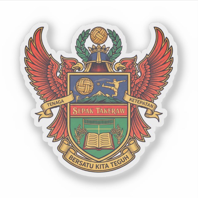 Sepak Takraw - heraldry style logo (Front)