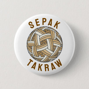 Sepak Takraw Woven Ball 6 Cm Round Badge