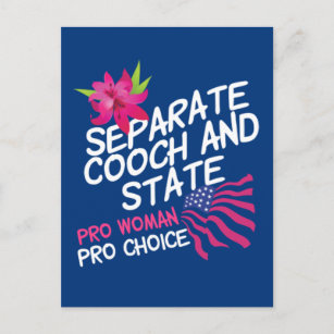 Separate Cooch and State Funny Pro Choice Postcard