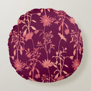 Separate Elements: Floral Vintage Round Cushion