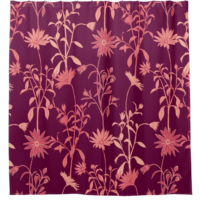 Separate Elements: Floral Vintage Shower Curtain (Front)