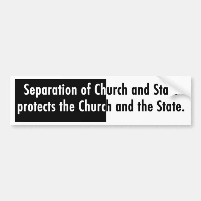 Separation of Church and State Bumper Sticker (Front)