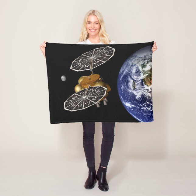 Separation Of Entry Vehicle On A Mars Mission. Fleece Blanket (In Situ)