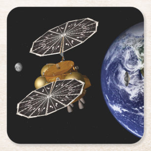 Separation Of Entry Vehicle On A Mars Mission. Square Paper Coaster