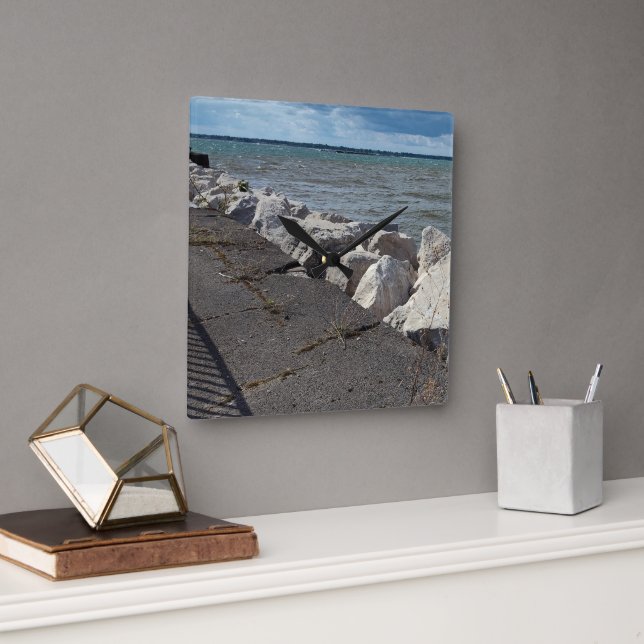 Separation of Lake Erie Colours Square Wall Clock (Office)