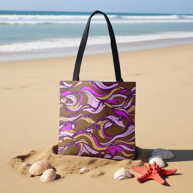 Sepia Abstract Pebble Bean Repeating Pattern Tote Bag (Creator Uploaded)