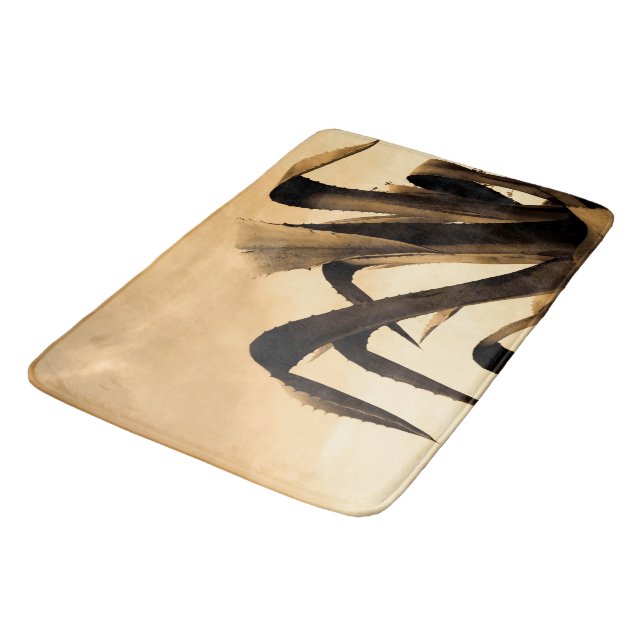 Sepia Aloe Plant Bath Mat (Angled)