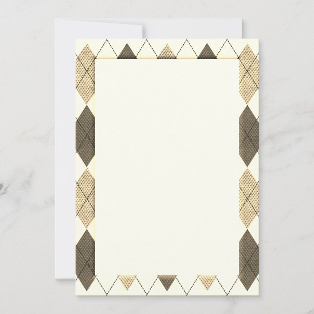 Sepia Argyle Pattern DIY Card (Front)