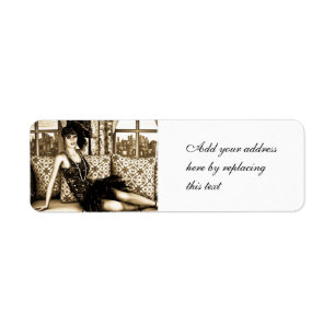 Sepia Art Deco Flapper Woman Illustration