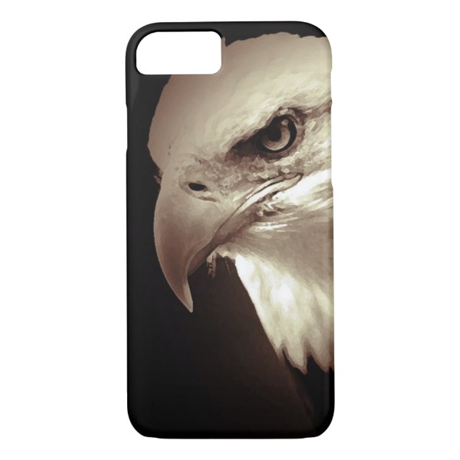 Sepia Bald Eagle iPhone 7 Case (Back)