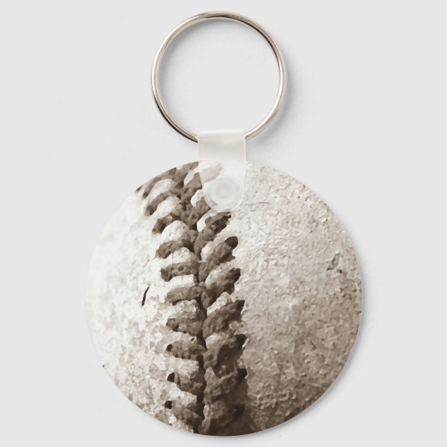 Sepia Baseball Key Ring (Front)
