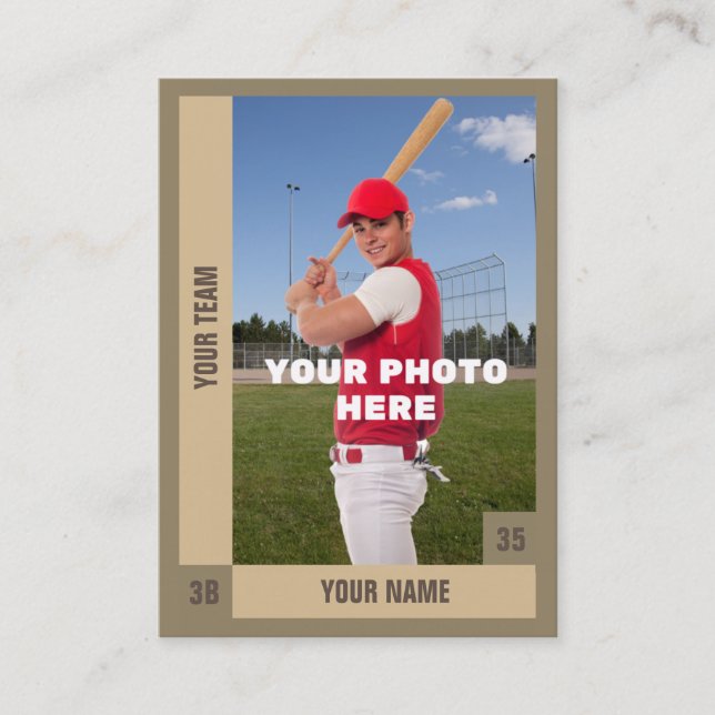Sepia Baseball Trading Card - Custom Stats (Front)