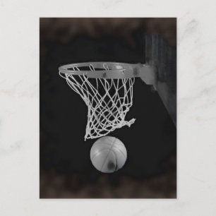 Sepia Basketball Postcard