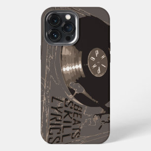 Sepia BEATS LYRICS SKILLS Record Player Turntable iPhone 13 Pro Max Case