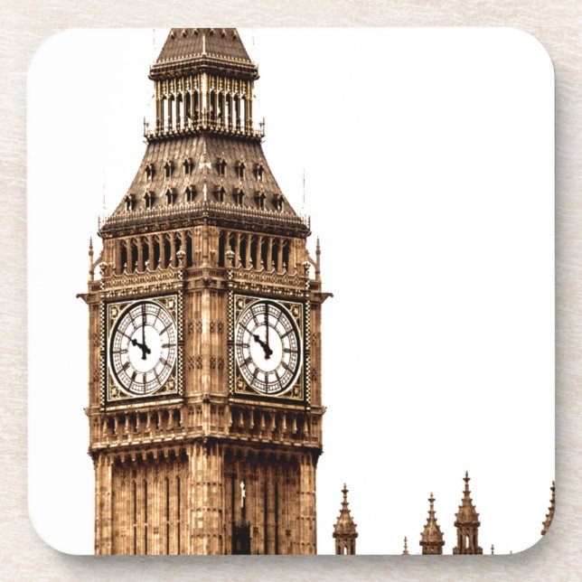 Sepia Big Ben Tower Coaster (Front)