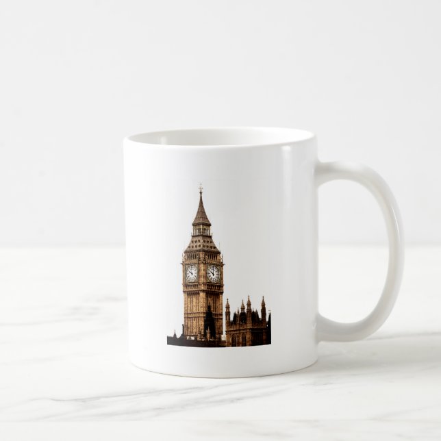 Sepia Big Ben Tower Coffee Mug (Right)
