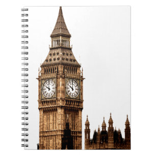 Sepia Big Ben Tower Spiral Notebook