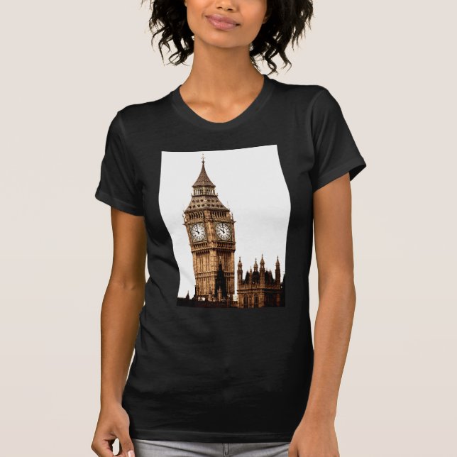 Sepia Big Ben Tower T-Shirt (Front)