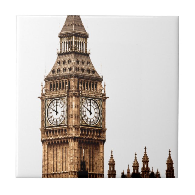 Sepia Big Ben Tower Tile (Front)