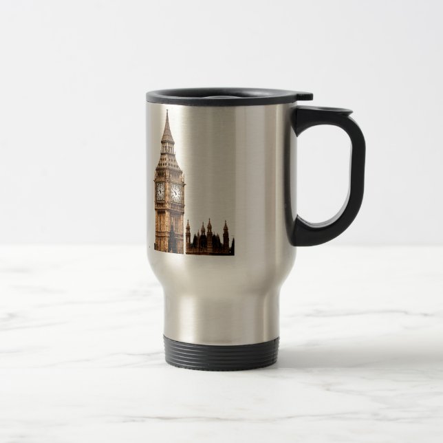 Sepia Big Ben Tower Travel Mug (Right)